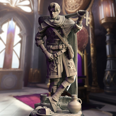 Nathaniel - Benevolent Bard / Elf / Bard / Fighter / Rogue / Magic / Arcane / Pathfinder / DnD / DM Stash / 3D Print / TableTop / 32mm /75mm