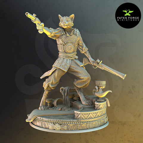 KaraTa / Tabaxi / Gunslinger / Ranger / Artificer / Hero / DnD / GM Stash / 3D Print / 4K Mini / TableTop Miniature / 32mm / 75mm