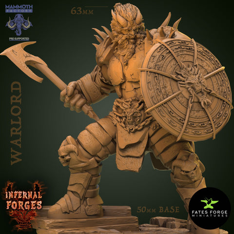 Warlord / Mammoth Factory / Warrior / Fighter / Pathfinder / DnD / GM Stash / 3D Print / 4K Mini / TableTop Miniature