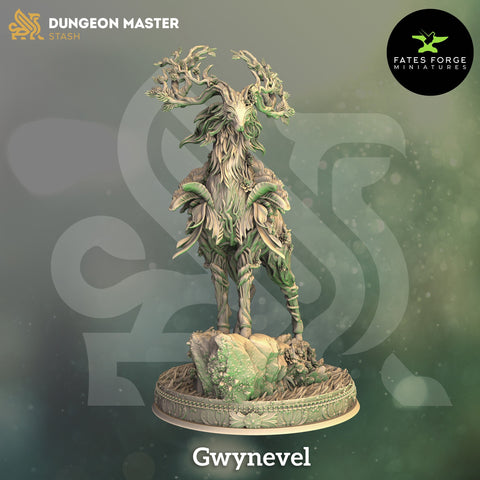 Gwynevel / Fey stag / Fae / DnD / GM Stash / 3D Print / 4K Mini / TableTop Miniature / 32mm