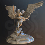 Ash the Gryffin rider / Elf / Fighter / Warrior / Pathfinder / DnD / DM Stash / 3D Print / 4K Mini / TableTop Miniature / 32mm / 75mm