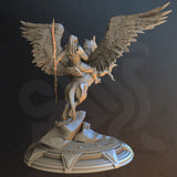 Ash the Gryffin rider / Elf / Fighter / Warrior / Pathfinder / DnD / DM Stash / 3D Print / 4K Mini / TableTop Miniature / 32mm / 75mm