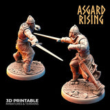 Medieval Knights / Knight / Warrior / Pathfinder / DnD / D&D / Asgard Rising / 3D Print / 4K Mini / TableTop Miniature / RPG