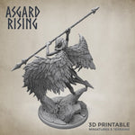 Winged Valkyrie / Valkyrie /  Warrior / Pathfinder / DnD / D&D / Asgard Rising / 3D Print / 4K Mini / TableTop Miniature / RPG