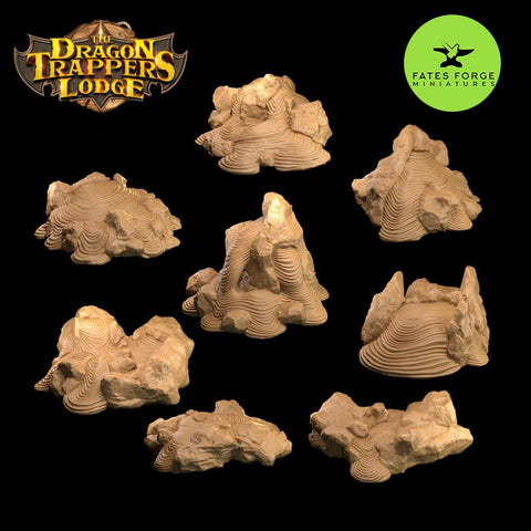 Lava Flow / Terrain / Jungle / Pathfinder / DnD / The Dragon Trappers / 3D Print / 4K Mini / TableTop Miniature / RPG