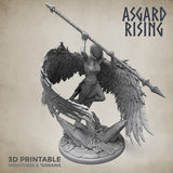 Winged Valkyrie / Valkyrie /  Warrior / Pathfinder / DnD / D&D / Asgard Rising / 3D Print / 4K Mini / TableTop Miniature / RPG