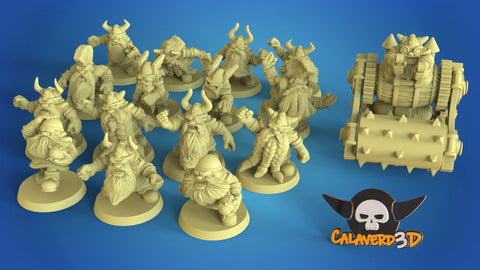 Big Headed Dwarf Fantasy Football Team / Dwarfs / Dwarf Team / Fantasy Football Team / Tabletop / Miniatures / Boardgame
