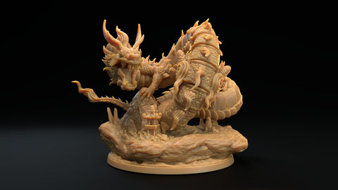 Jade Dragon / Dragon / Yokai / Pathfinder / DnD / The Dragon Trappers / 3D Print / 4K Mini / TableTop Miniature / RPG