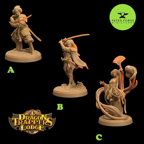 Japanese Woman - Geisha / Samurai / Ronin / Yokai / Pathfinder / DnD / The Dragon Trappers / 3D Print / 4K Mini / TableTop Miniature / RPG