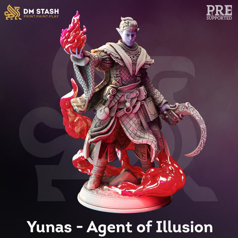 Yunas / Drow / Elf / Sorcerer / Mage / Pathfinder / DnD / DM Stash / 3D Print / TableTop Miniature / 32mm / 75mm