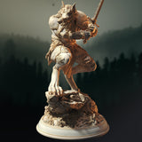 Lucian Grey - Wolf Form / Barbarian / Shapeshifter / Warewolf / Pathfinder / DnD / DM Stash / 3D Print / TableTop Miniature / 32mm / 75mm
