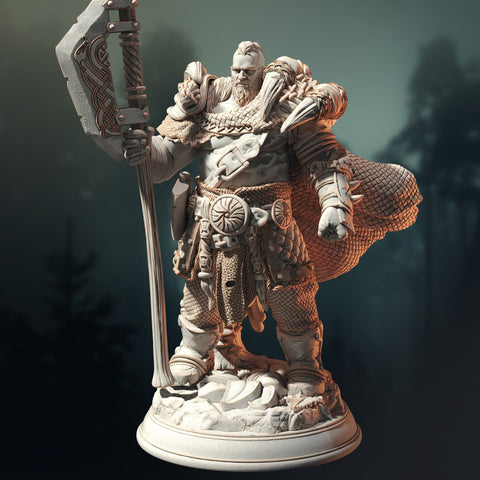Orik Bjornstain - Human / Barbarian / Shapeshifter / Bear / Druid / Pathfinder / DnD / DM Stash / 3D Print / TableTop / 32mm / 75mm