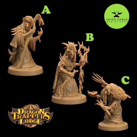 Swamp Hags / Witch / Monster / Swamp / Fungus / Pathfinder / DnD / The Dragon Trapper / 3D Print / 4K Mini / TableTop Miniature / RPG