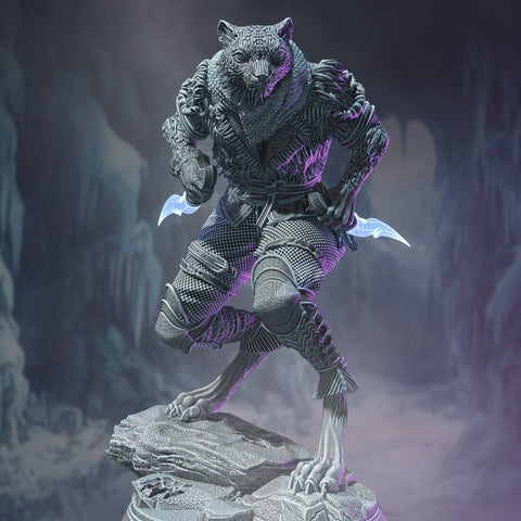 Curatio Ounce / Tabaxi / Cat / Rogue / Assassin / Catfolk / Daggers / Pathfinder / DnD / DM Stash / 3D Print / TableTop / 32mm / 75mm