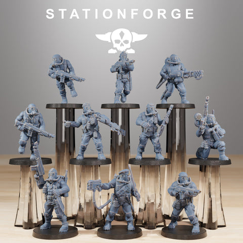 GrimGuard Jungle Fighters / Imperial / Infantry / Sci Fi / Space / Jungle / Table Top / Station Forge / 3D Print / 4K Mini / Wargaming