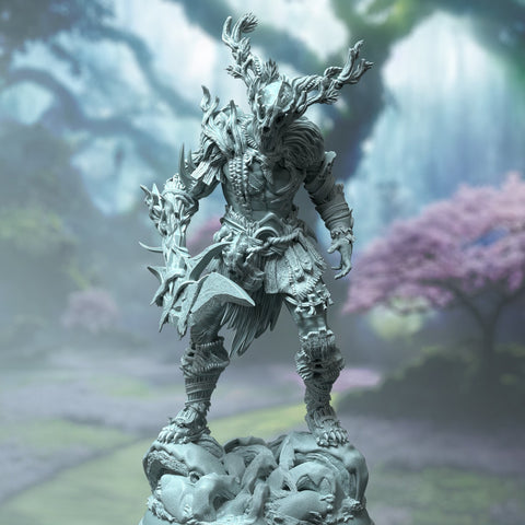 Treneal / Druid / Barbarian / Fae / Fey / Plant / Magic / Pathfinder / DnD / DM Stash / 3D Print / 4K Mini / TableTop Miniature / 32mm /75mm