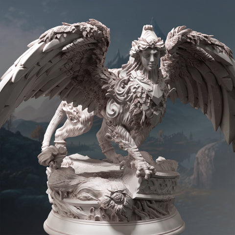 Tizariel / Sphinx / Hybrid / Bird / Monster / Magic / Pathfinder / DnD / DM Stash / 3D Print / 4K Mini / TableTop Miniature / 32mm / 75mm