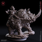 Goblin Bandit Crew / Goblins / Bandits / Mounted / Rhino / Pathfinder / DnD / Flesh of God / 3D Print / 4K Mini / TableTop Miniature/25mm