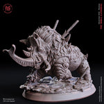 Rhinosaurus / Rhino / Elephant / Creature / Monster / Pathfinder / DnD / Flesh of God / 3D Print / 4K Mini / TableTop Miniature / 75mm