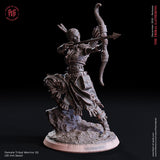 Tribal Warriors / Bow / Warrior / Fighter / Male / Female / Native / Pathfinder / DnD / Flesh of God / 3D Print / 4K Mini / TableTop /25mm