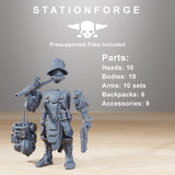 Frontliners Infantry / Mech / Scavenger / Scout / Infantry / Sci Fi / Space / Table Top / Station Forge / 3D Print / 4K Mini / Wargaming