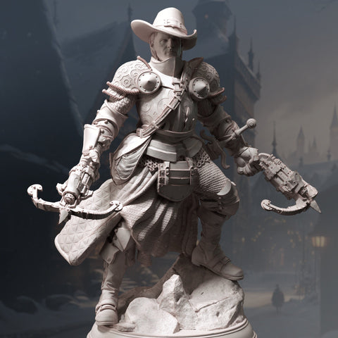 Valter Brookes / Hunter / Helsing / Human / Van / Pathfinder / DnD / DM Stash / 3D Print / 4K Mini / TableTop Miniature / 32mm / 75mm