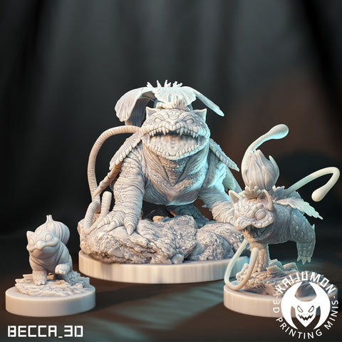 Plant starter / Pokemon / Kaijumon / Bulbasaur / Vensuaur / DnD / Monster / Miniature / 3D Print / 4K Mini / TableTop Miniature