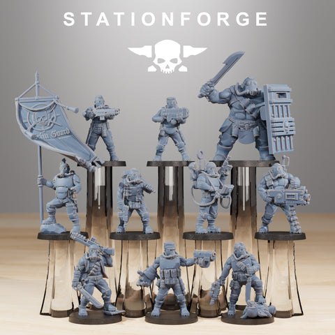 GrimGuard hunters / Commando / Marine / Imperial / Infantry / Sci Fi / Space / Table Top / Station Forge / 3D Print / 4K Mini / Wargaming