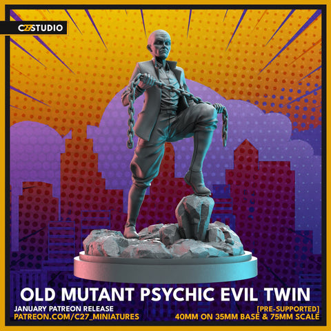 Old Mutant Psychic / Evil / Crisis Protocol / Proxy / Comic / DnD / C27 / 3D Print / 4K Mini / TableTop Miniature /Boardgame /32mm/75mm