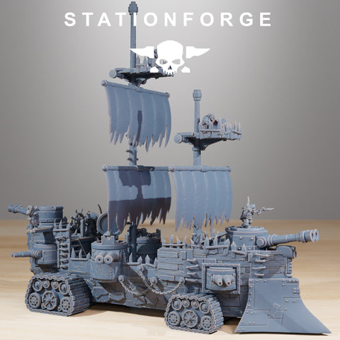 Gobs Pearl Battleship / Tank / Ship / Mech / Goblins / Sci Fi / Space / Table Top / Station Forge / 3D Print / 4K Mini / Wargaming / RPG