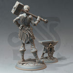 Em Oddflame / Woman / Human / Artificer / Blacksmith / Pathfinder / DnD / DM Stash / 3D Print / 4K Mini / TableTop Miniature / 32mm / 75mm