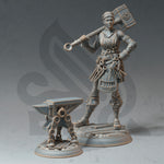 Em Oddflame / Woman / Human / Artificer / Blacksmith / Pathfinder / DnD / DM Stash / 3D Print / 4K Mini / TableTop Miniature / 32mm / 75mm