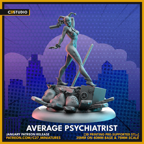 Average Psychiatrist / Joker / Crisis Protocol / Comic / Villain / DnD / C27 / 3D Print / 4K Mini / TableTop Miniature / Boardgame/32mm/75mm
