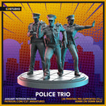 Police Trio / Police / Crisis Protocol / Proxy / Comic / DnD / C27 / 3D Print / 4K Mini / TableTop Miniature /Boardgame /32mm/75mm