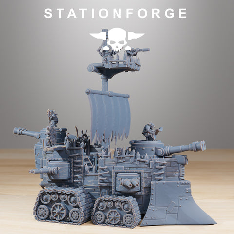 Short Gobs Pearl Battleship / Tank / Ship / Mech / Goblins / Sci Fi / Space / Table Top / Station Forge / 3D Print / 4K Mini / Wargaming /